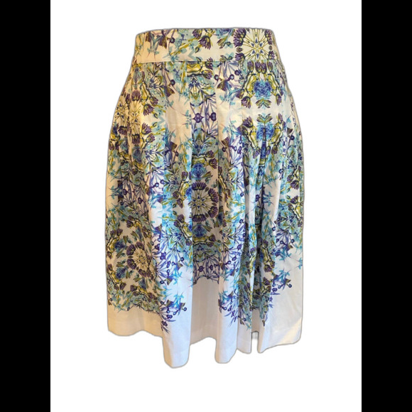 Talbots Womens Floral Skirt Plus Size 14 Pleated Fitted Purple  GORGEOUS - Picture 2 of 11